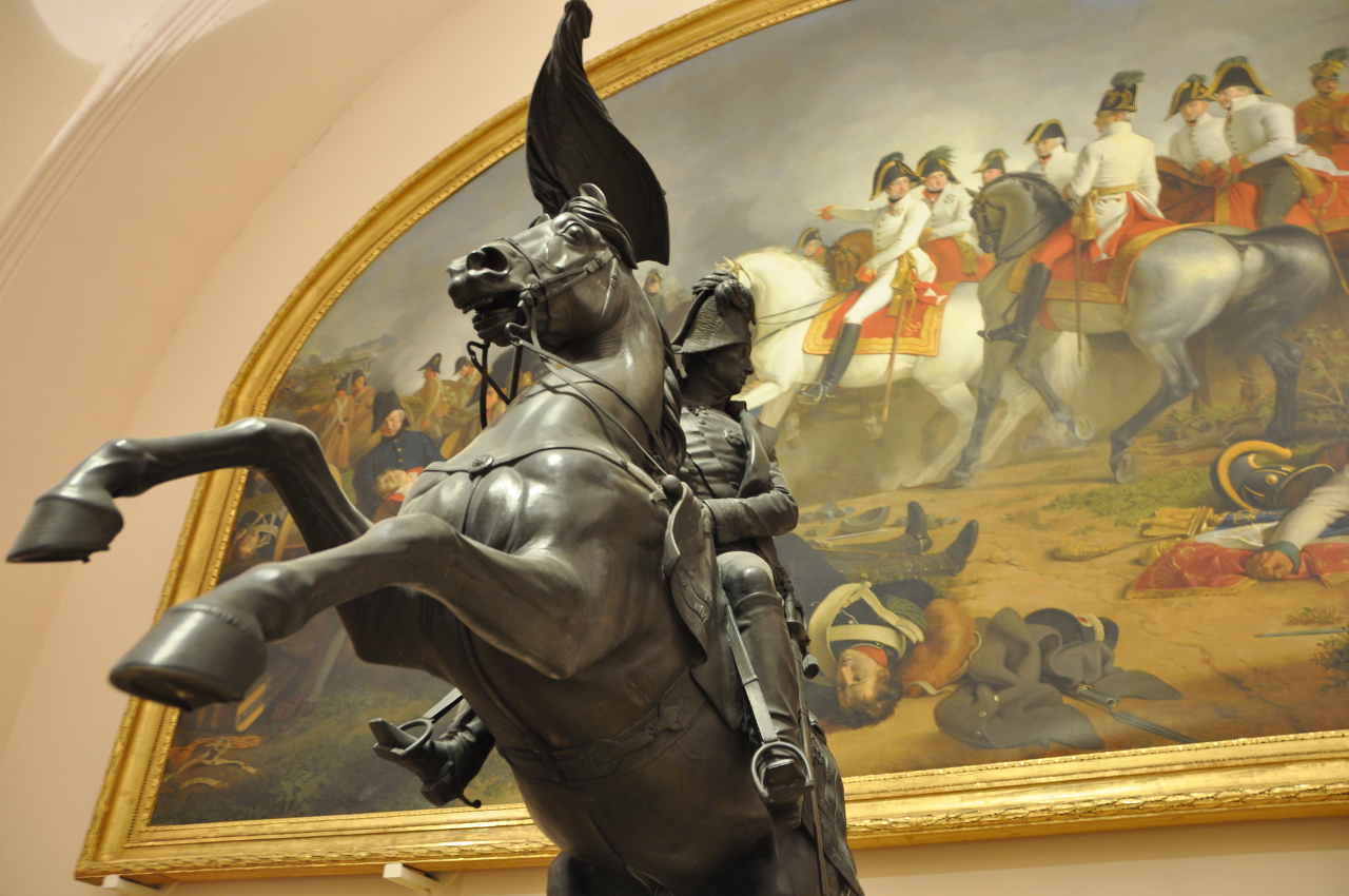  |Erzherzog Karl - Entwurf des Reiterstandbilds vom Heldenplatz und Gemälde der Schlacht von Aspern 1809
